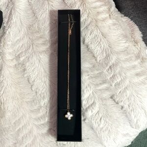 Flower Four Leaf Clover Lucky Charm Necklace